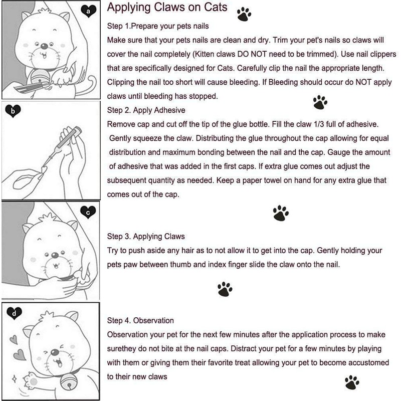 JOYJULY 100pcs Cat Nail Caps Kitten Caps Cat Caps Cat