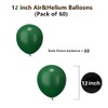 12 inch Dark Green Latex Balloons, 60 pcs Thick Dark