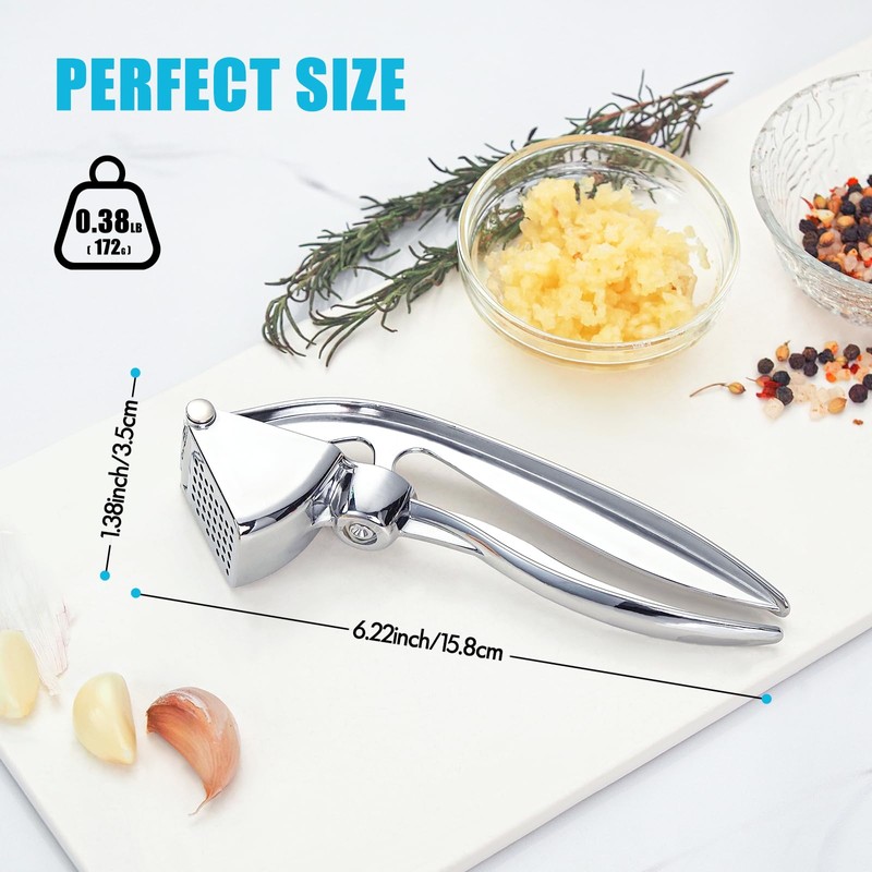 COKORA Garlic Press, Premium Metal Garlic Crusher Tool, Heavy Duty