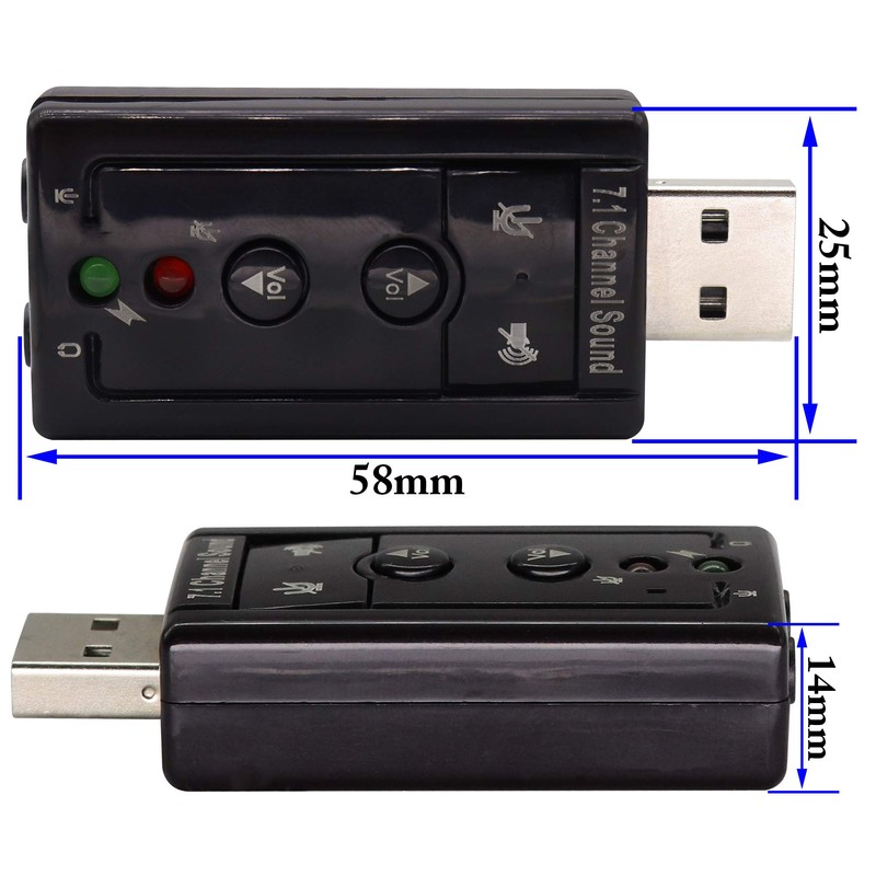 zdyCGTime USB 2.0 Virtual 7.1 Channel Stereo Audio Adapter External