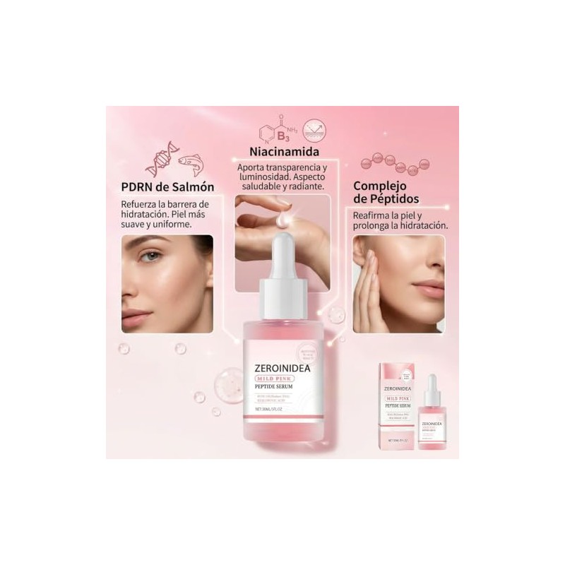 3PCS Serum Coreano Original,Pink Peptide Serum con PDRN,niacinamida y péptidos,Cuidado