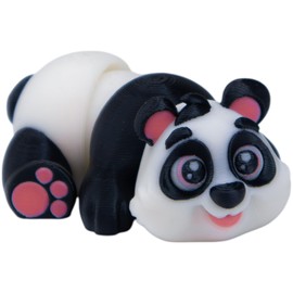 Mini Panda Figurine – Cute Lazy Panda Desk Decor or Backpack Charm with Attachment Slot – Collectible Animal Gift for Teens & Adults – 3D Printed in Canada