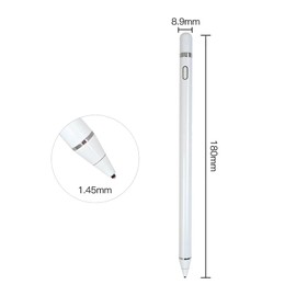 Universal Tablet Phone Touch Screen Pen Capacitive Disc Stylus Ballpoint Pen for Tablet Mobile Phone Accessories(White)