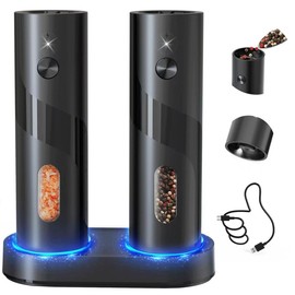 CIRCLE JOY Electric Rechargeable Salt and Pepper Grinder Set