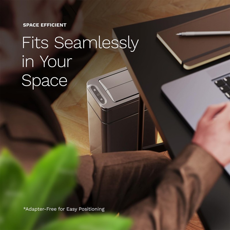 hOmeLabs Durable 2.4 Gallon Sensor Trash Can, Retractable Butterfly Lid,