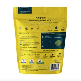 Chippin Vegan Dog Treats with Kale, Flaxseed, Carrot and Spirulina - Healthy Puppy Treats, Hypoallergenic - Made in USA Only - 5oz Bag