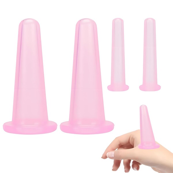 4 Stück Schröpfen Gesicht Silikon Vacuum Cup,Schröpfgläser Silikon Set,Facial Cupping