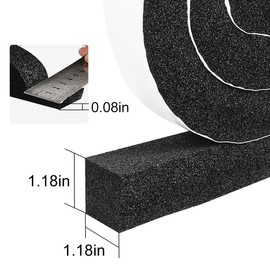 2 Rolls 1.18 Inch X 1 Inch Open Cell Foam Tape for Window Air Conditioner Insulation,High Resilience Weatherstrip Window Seal,Block The Draft and Cool Air Loss,Total 10FT