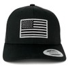 Flexfit American Flag Patch Snapback Trucker Mesh Cap - Black,
