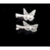 Yueton 1 Pair Silver Butterfly Hair Clip Hair Accessories, Bride