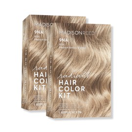 Madison Reed Radiant Hair Color Kit | 9NA Medium Smoky Blonde (Pisa Blonde) for 100% Gray Hair Coverage | Salon Quality Permanent Hair Dye | PPD-Free & Ammonia-Free | (Packaging May Vary) 2 Pack