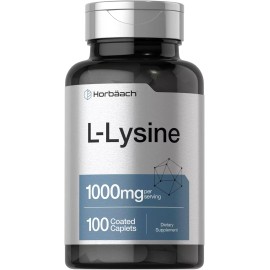 L-Lysine 1000Mg | 100 Coated Caplets | Free Form Dietary Supplement | Vegetarian