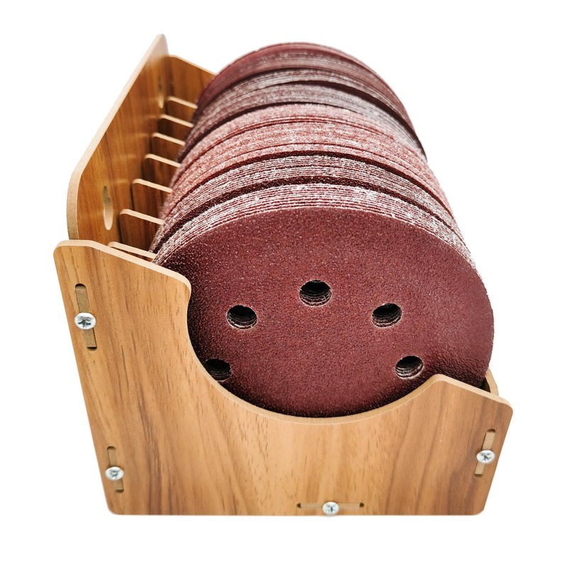 ZYRELYNX 8-Tier Sandpaper Organizer Fit for Sanding Discs 5 Inch,
