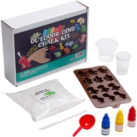 Fun Express Steam Dino Chalk Kit (Makes 24 Dinosaur chalks) - Dinosaur Themed Steam Chalk Kit for Outdoor Fun - Engage Kids with Steam Dino Chalk Activities - Fun and Educational Dinosaur Chalk Kit