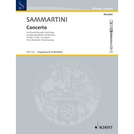 Concerto F major: soprano recorder, strings and piano. Réduction pour piano avec partie soliste.