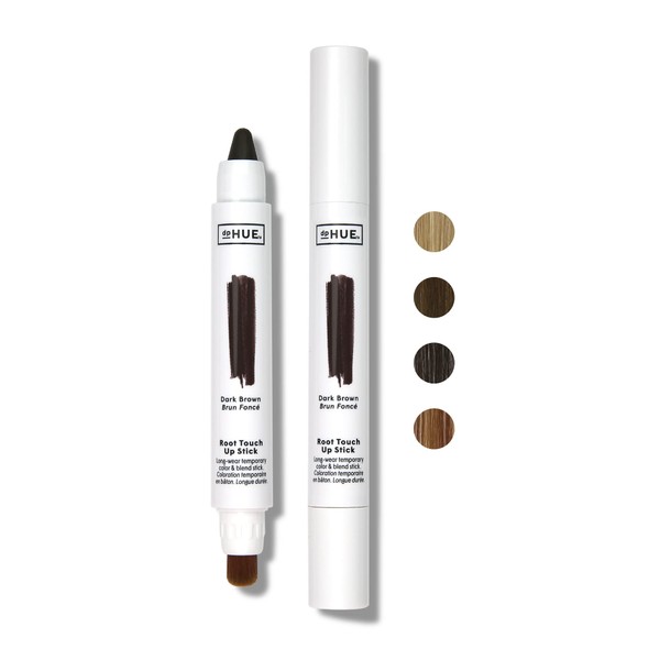 dpHUE Root Touch-Up Stick, Dark Brown - Temporary Hair Color & Blend Brush Stick - Instant, Natural-Looking Gray Root Coverage - Easy to Apply - Longwear, Sweat-Resistant Formula