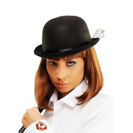 Struts Adult Size A Clockwork Orange Syle Black Bowler Hat