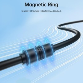 BIQU Panda AMS/2 Pro Extension Cable 6-Pin 2m Compatible with Bambu-Lab P1P/P1S /X1C/H2D 3D Printers (Not for A1/A1 Mini), Male to Male High Durable AMS Extension Cable with Magnetic Ring Filter