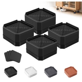 Furniture Risers Bed Risers - Rectangular Adjustable Block Riser for Raising 1.5-3 In. & 4.3 In. Beds, Tables, Sofas, Refrigerators, Washers - Up to 4,000 Pounds (Black, One Layers 1.5inches)