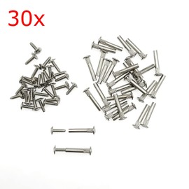 JZK 30 Piece Set of M4 x 31-40mm Nickel Plated Steel Furniture Connecting Screws for Direct Connection