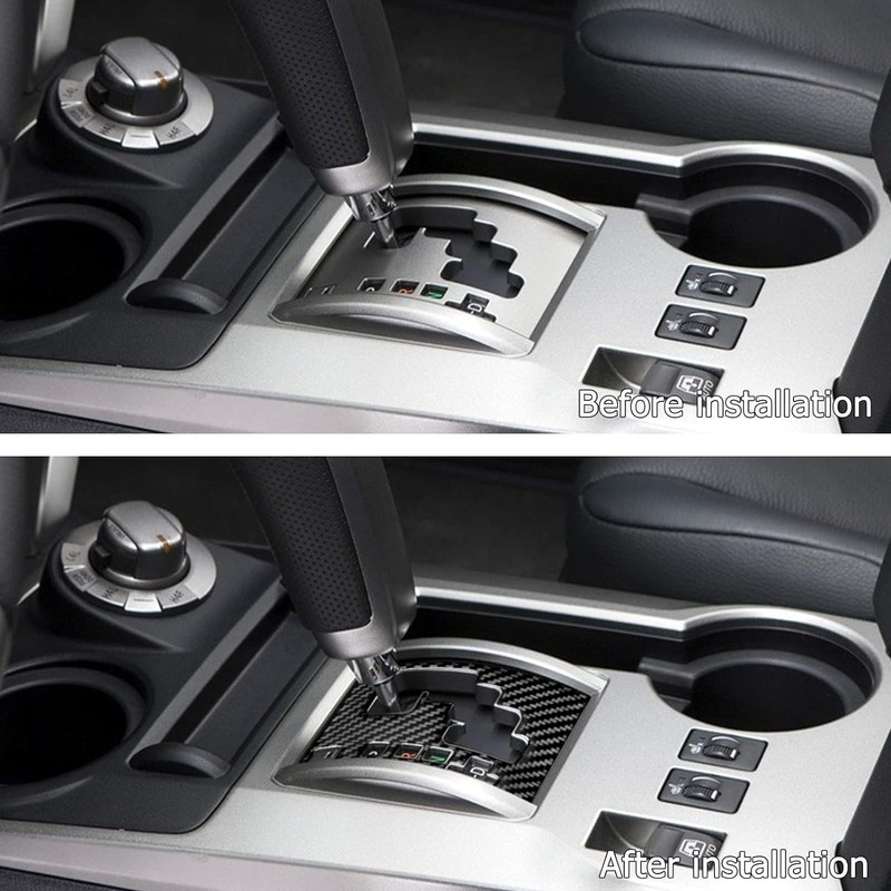 Neatblisser Carbon Fiber Center Control Gear Shift Panel Trim Cover