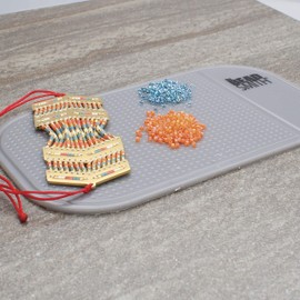The Beadsmith Sticky Bead Mat, 5.5 x 3.25 inches, Grey Color, Anti-Slip Pad, Rinse and Reuse Technology, Accessories for Diamond Painting, Jewel, Beads