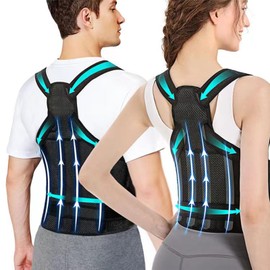 DAILIENFUS Back Straightener, Posture Corrector Back for Men and Women, Adjustable Posture Correction Strap, Breathable Back Posture Corrector, Adjustable Straight Posture Trainer, Black (S)