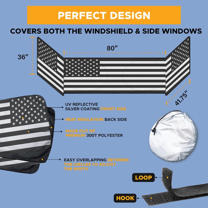 Semi Truck Sun Shade for Windshield and Side Window –