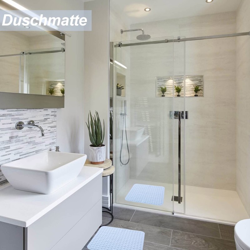 48 x 48 cm Shower Mat, Non-Slip Mat with Suction