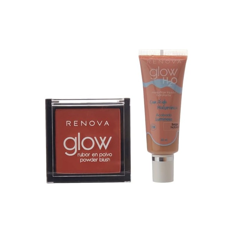 Renova Kit Rubor Coral & Maq Glow H2O Natural