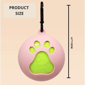 Dog Toy Ball Holder - Leash Attachment, Hands-Free, Pet Toys, Silicone, Lightweight, for All Breeds and Sizes, Fits Standard Tennis Balls - Tennis Ball NOT Included (Pink)