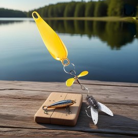 Spinners Fishing Lure | Spoons Saltwater Treble Hooks | Reflective Kit Gear Bait for Trout River Crappie Bass Saltwater Pike Walleye Bluegill Shad Lake Salmon