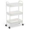CAXXA 3-Tier Rolling Metal Storage Organizer - Mobile Utility Cart