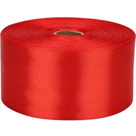 Nsilu 2 inch Red Satin Ribbon 50 Yards Solid Fabric Ribbons Roll for Gift Wrapping, Satin Weddings,Flower Bouquet, Invitations,Sewing,Party Decorations, Holiday Decorating and More