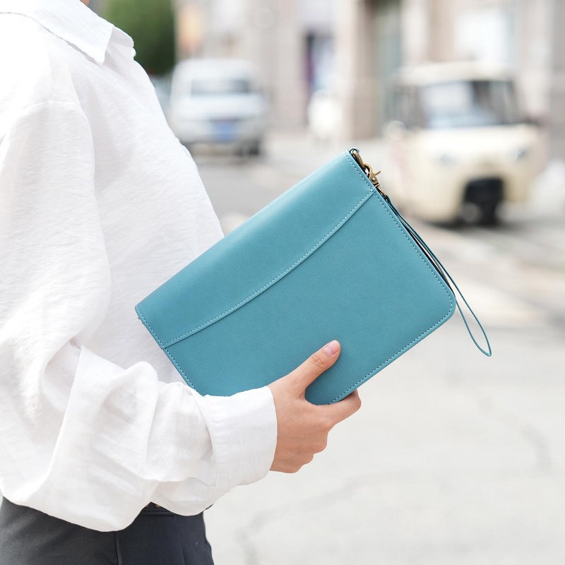 WASON Portfolio A5 Binder Journal with Zipper - Leather pu
