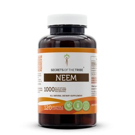 Secrets of the Tribe Neem 120 Capsules, Made with Vegetable Capsules and Neem Azadirachta Indica Cleansing and Body Detoxification (120 Capsules)