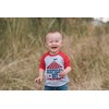 7 ate 9 Apparel Boy's Birthday Circus Red Raglan