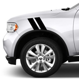 Clausen's World 4 Inch Fender Hash Mark Bars Racing Stripes Vinyl Decals, Fits Durango, Both Sides, Purple