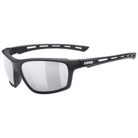 uvex sportstyle 229 - Sports Glasses for Men and Women - Mirrored - Pressure-free Fit and Perfect Hold - Matte Black / Silver - One Size