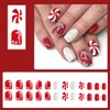 Christmas Press on Nails Short Square Fake Nails with Designs