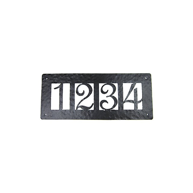 Rustic Custom Hammered Wrought Iron Address Plaque Horizontal APH24 (4number)