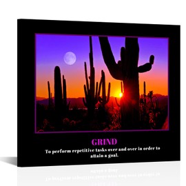 KREATIVE ARTS Grind-Inspired Canvas Wall Art Prints - Motivational Quotes for Home & Office - Boost Work Ethic & Persistence with Powerful Decor 20x24inch