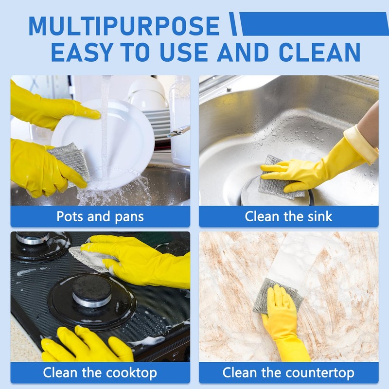 30pcs Set Non-Scratch Steel Wool Dishcloth - Multi-Use Kitchen Scrubbers,