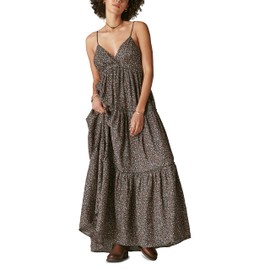 Lucky Brand Women's Paisley Tiered Maxi Dress, Raven Multi, X-Small