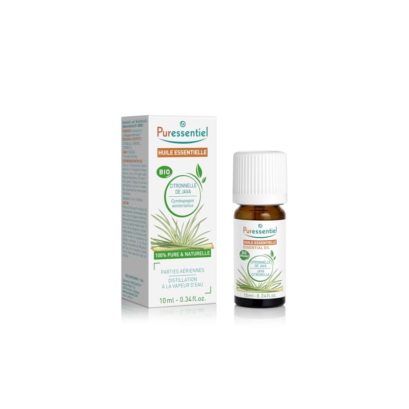 Puressentiel Organic Java Citronella Essential Oil 10ml - 100 %