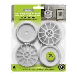 Slipstick Anti Vibration Pads for Washing Machine/Appliances (Set of 4 Non-Slip Pedestals) Stops Washer Dryer from Walking/Moving, Reduces Noise, Protects All Hard Floor Surface, Universal Size