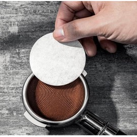 Kellegour Espresso Paper Filters 58 mm for Portafilter 58 mm, Unbleached Round Coffee Filter Paper, Coffee Filter Paper, Coffee Paper Filter, for Coffee Machines, Espresso Machines, Home (White, Brown