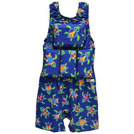 My Pool Pal Girl's or Boy's Swimwear Flotation Lifevest Swimsuit (Turtle, Small)