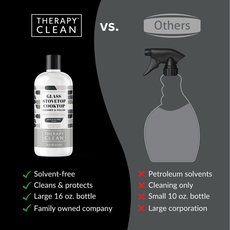 Therapy Glass Cooktop Cleaner Bundle with Microfiber Cloth - Glass