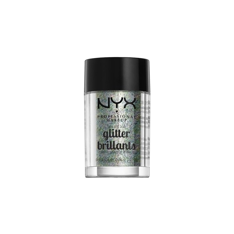 NYX Professional Makeup, Glitter para rostro y cuerpo, Tono Crystal,